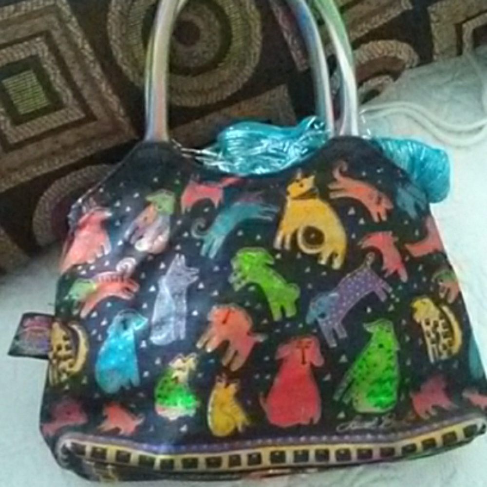 Laurel Burch Girls Dog Tote💜💙💛
